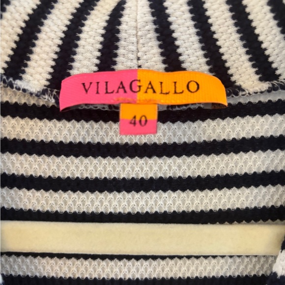 Vilagallo Designer Dress Blue and White Striped Knit, Size M/L Made In Spain - Picture 5 of 6